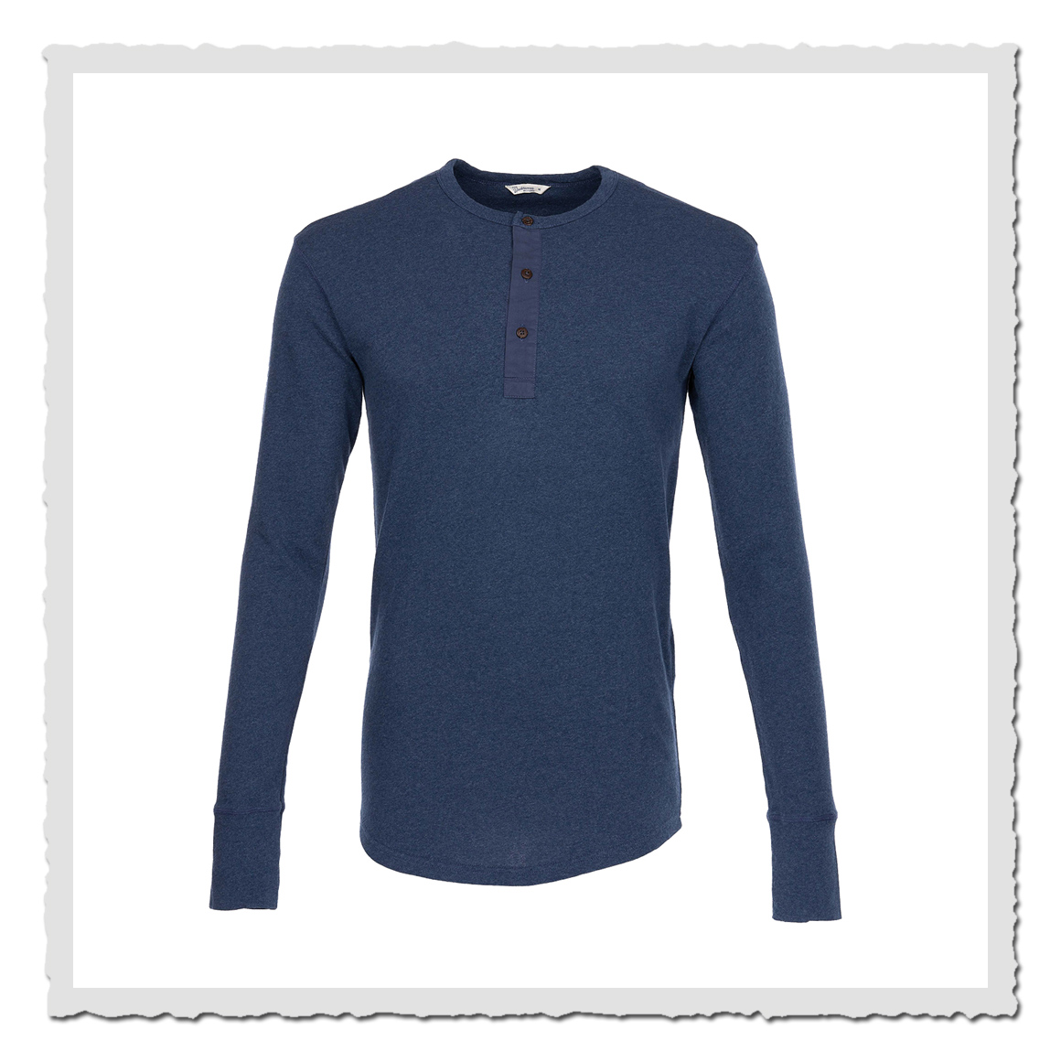 1927 Henley Shirt long sleeve indigo melange